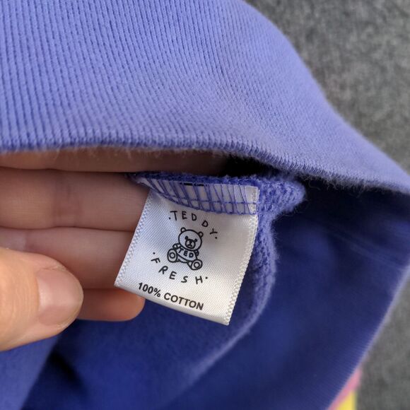 Teddy Fresh Men's Hoodie Sweatshirt Small Long Sleeve Multi Colorblock Cotton - Picture 10 of 13